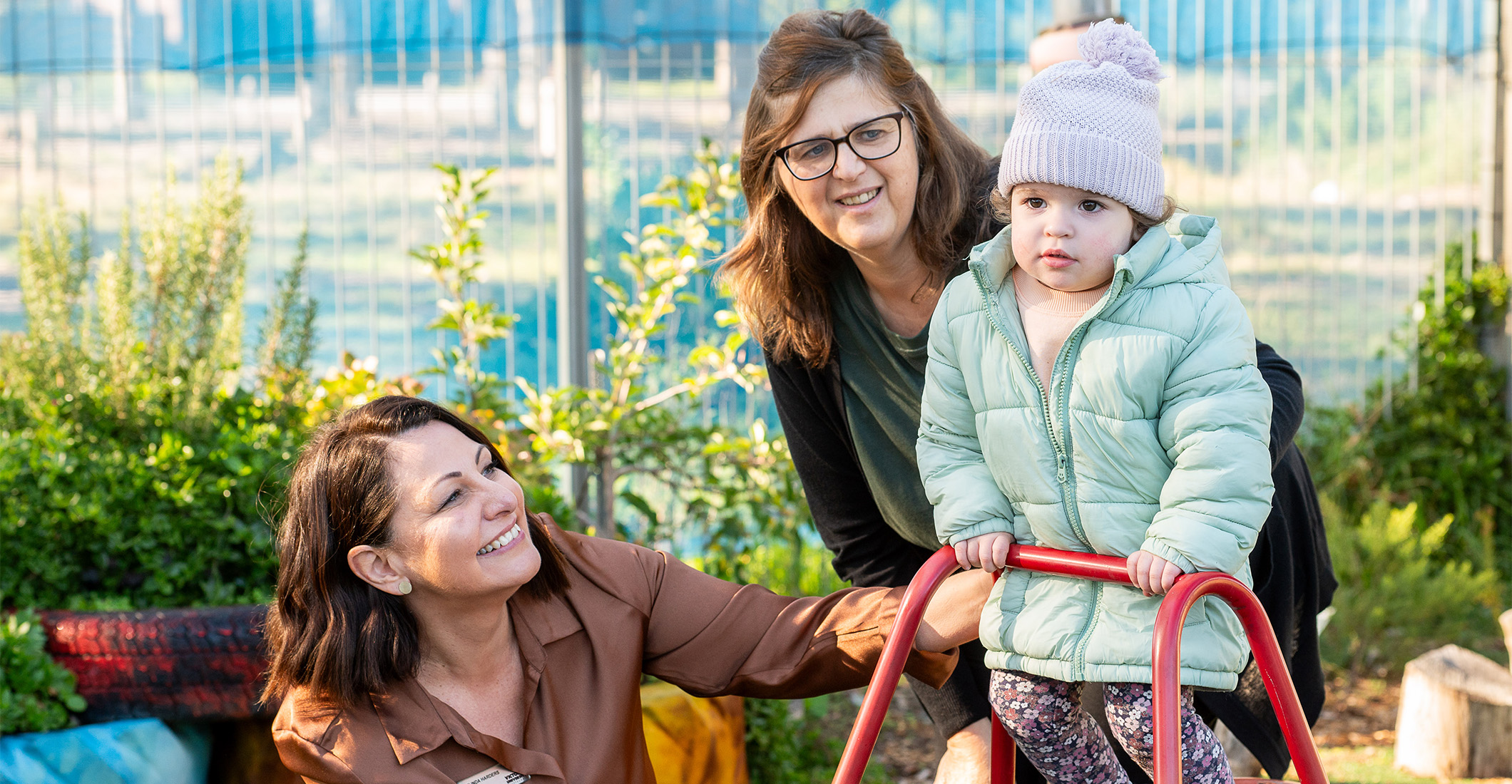 Early childhood education students actively engaged in hands-on learning at a childcare service — showcasing the practical experience gained through our traineeship program.