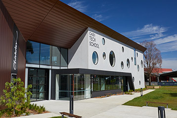 Exterior of a Victorian Tech School learning hub.